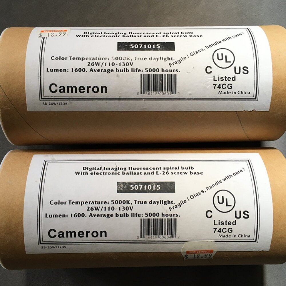 Cameron Digital Imaging Fluorescent Spiral Bulbs E-26 Screw base 1600 Lumen